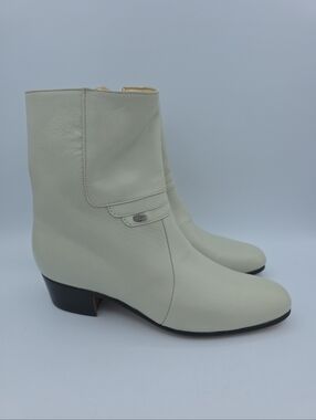 El Besserro Men's Genuine Leather Ivory Dress Boots Mex 27 US Size 9